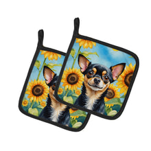 Load image into Gallery viewer, Chihuahua in Sunflowers Pot Holders - Set of 2 Decorative Kitchen Helpers | Made in the USA