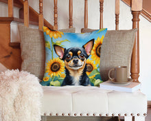 Load image into Gallery viewer, Chihuahua in Sunflowers Throw Pillow - 14x14 Decorative Pillow – Art for Your Home &amp; Patio