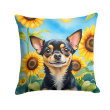 Load image into Gallery viewer, Chihuahua in Sunflowers Throw Pillow - 14x14 Decorative Pillow – Art for Your Home &amp; Patio