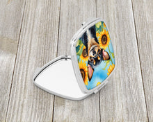 Load image into Gallery viewer, Chihuahua in Sunflowers Compact Mirror – Stylish Purse Mirror with Artistic Covers