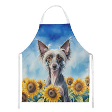Load image into Gallery viewer, Chinese Crested in Sunflowers Apron – Artist-Designed Kitchen, BBQ &amp; Craft Apron