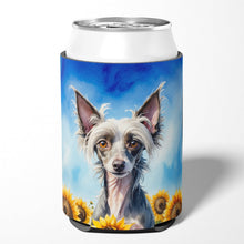 Load image into Gallery viewer, Chinese Crested in Sunflowers Can or Bottle Hugger