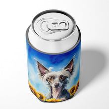 Load image into Gallery viewer, Chinese Crested in Sunflowers Can or Bottle Hugger