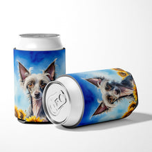 Load image into Gallery viewer, Chinese Crested in Sunflowers Can or Bottle Hugger