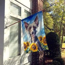 Load image into Gallery viewer, Chinese Crested in Sunflowers House Flag