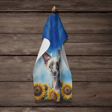 Load image into Gallery viewer, Chinese Crested in Sunflowers Kitchen Towel