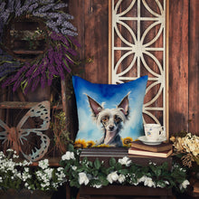 Load image into Gallery viewer, Chinese Crested in Sunflowers Throw Pillow