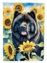 Load image into Gallery viewer, Chow Chow in Sunflowers House Flag