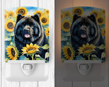 Load image into Gallery viewer, Chow Chow in Sunflowers Ceramic Night Light