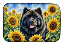 Load image into Gallery viewer, Chow Chow in Sunflowers Dish Drying Mat Absorbent Dish Drying Mat Pad for Kitchen Counter Dish Drainer Mat for Countertop, 14 x 21", Multicolor