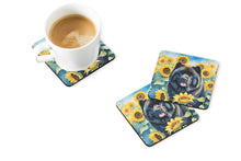 Load image into Gallery viewer, Chow Chow in Sunflowers Coasters - Set of 4 Lightweight Foam, Absorbent Drink Coasters
