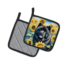 Load image into Gallery viewer, Chow Chow in Sunflowers Pot Holders - Set of 2 Decorative Kitchen Helpers | Made in the USA