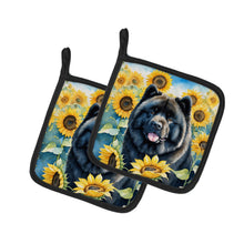 Load image into Gallery viewer, Chow Chow in Sunflowers Pot Holders - Set of 2 Decorative Kitchen Helpers | Made in the USA