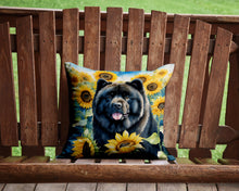 Load image into Gallery viewer, Chow Chow in Sunflowers Throw Pillow - 14x14 Decorative Pillow – Art for Your Home &amp; Patio
