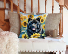 Load image into Gallery viewer, Chow Chow in Sunflowers Throw Pillow - 14x14 Decorative Pillow – Art for Your Home &amp; Patio