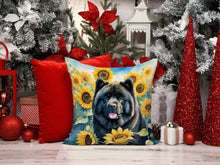Load image into Gallery viewer, Chow Chow in Sunflowers Throw Pillow - 14x14 Decorative Pillow – Art for Your Home &amp; Patio