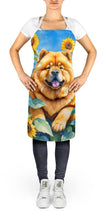 Load image into Gallery viewer, Chow Chow in Sunflowers Apron – Artist-Designed Kitchen, BBQ &amp; Craft Apron
