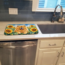 Load image into Gallery viewer, Chow Chow in Sunflowers Dish Drying Mat Absorbent Dish Drying Mat Pad for Kitchen Counter Dish Drainer Mat for Countertop, 14 x 21", Multicolor