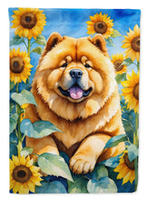 Load image into Gallery viewer, Chow Chow in Sunflowers Garden Flag – Bright Dog-Themed Yard Decor