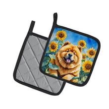 Load image into Gallery viewer, Chow Chow in Sunflowers Pot Holders - Set of 2 Decorative Kitchen Helpers | Made in the USA