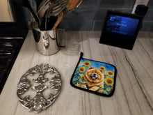 Load image into Gallery viewer, Chow Chow in Sunflowers Pot Holders - Set of 2 Decorative Kitchen Helpers | Made in the USA