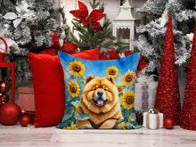 Load image into Gallery viewer, Chow Chow in Sunflowers Throw Pillow - 14x14 Decorative Pillow – Art for Your Home &amp; Patio