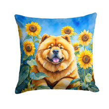 Load image into Gallery viewer, Chow Chow in Sunflowers Throw Pillow - 14x14 Decorative Pillow – Art for Your Home &amp; Patio