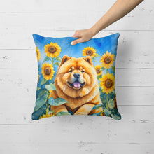 Load image into Gallery viewer, Chow Chow in Sunflowers Throw Pillow