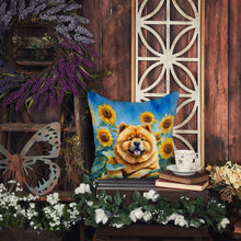 Load image into Gallery viewer, Chow Chow in Sunflowers Throw Pillow