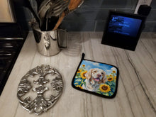 Load image into Gallery viewer, Clumber Spaniel in Sunflowers Pot Holders - Set of 2 Decorative Kitchen Helpers | Made in the USA