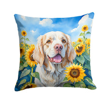 Load image into Gallery viewer, Clumber Spaniel in Sunflowers Throw Pillow