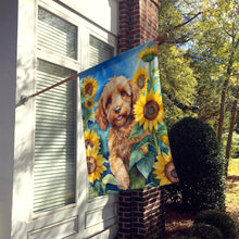 Load image into Gallery viewer, Cockapoo in Sunflowers House Flag