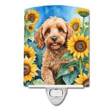 Load image into Gallery viewer, Cockapoo in Sunflowers Ceramic Night Light