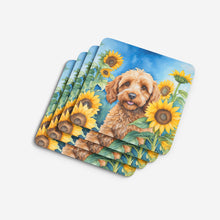 Load image into Gallery viewer, Cockapoo in Sunflowers Coasters - Set of 4 Lightweight Foam, Absorbent Drink Coasters