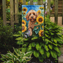Load image into Gallery viewer, Cockapoo in Sunflowers Garden Flag – Bright Dog-Themed Yard Decor