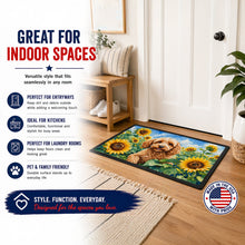 Load image into Gallery viewer, Cockapoo in Sunflowers Doormat Front Door Mat Indoor Outdoor Rugs for Entryway, Non Slip Washable Low Pile, 24H X 36W