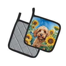 Load image into Gallery viewer, Cockapoo in Sunflowers Pot Holders - Set of 2 Decorative Kitchen Helpers | Made in the USA