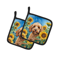 Load image into Gallery viewer, Cockapoo in Sunflowers Pot Holders - Set of 2 Decorative Kitchen Helpers | Made in the USA