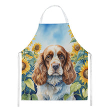 Load image into Gallery viewer, Cocker Spaniel in Sunflowers Apron – Artist-Designed Kitchen, BBQ &amp; Craft Apron