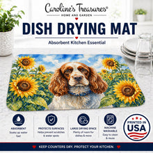 Load image into Gallery viewer, Cocker Spaniel in Sunflowers Dish Drying Mat Absorbent Dish Drying Mat Pad for Kitchen Counter Dish Drainer Mat for Countertop, 14 x 21", Multicolor