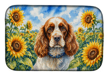 Load image into Gallery viewer, Cocker Spaniel in Sunflowers Dish Drying Mat Absorbent Dish Drying Mat Pad for Kitchen Counter Dish Drainer Mat for Countertop, 14 x 21", Multicolor