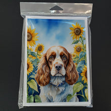 Load image into Gallery viewer, Cocker Spaniel in Sunflowers Greeting Cards - Blank Note Cards – 8-Pack of Artist-Designed Cards with Envelopes