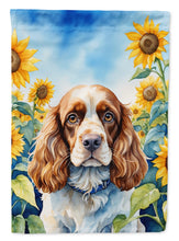 Load image into Gallery viewer, Cocker Spaniel in Sunflowers Garden Flag – Bright Dog-Themed Yard Decor
