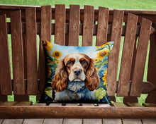 Load image into Gallery viewer, Cocker Spaniel in Sunflowers Throw Pillow - 14x14 Decorative Pillow – Art for Your Home &amp; Patio