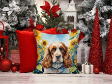 Load image into Gallery viewer, Cocker Spaniel in Sunflowers Throw Pillow - 14x14 Decorative Pillow – Art for Your Home &amp; Patio