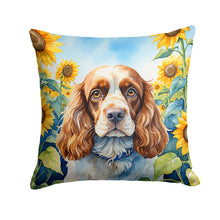 Load image into Gallery viewer, Cocker Spaniel in Sunflowers Throw Pillow
