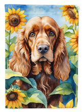 Load image into Gallery viewer, Cocker Spaniel in Sunflowers House Flag