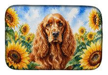 Load image into Gallery viewer, Cocker Spaniel in Sunflowers Dish Drying Mat Absorbent Dish Drying Mat Pad for Kitchen Counter Dish Drainer Mat for Countertop, 14 x 21", Multicolor