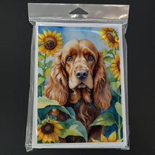Load image into Gallery viewer, Cocker Spaniel in Sunflowers Greeting Cards - Blank Note Cards – 8-Pack of Artist-Designed Cards with Envelopes