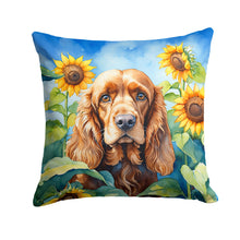 Load image into Gallery viewer, Cocker Spaniel in Sunflowers Throw Pillow